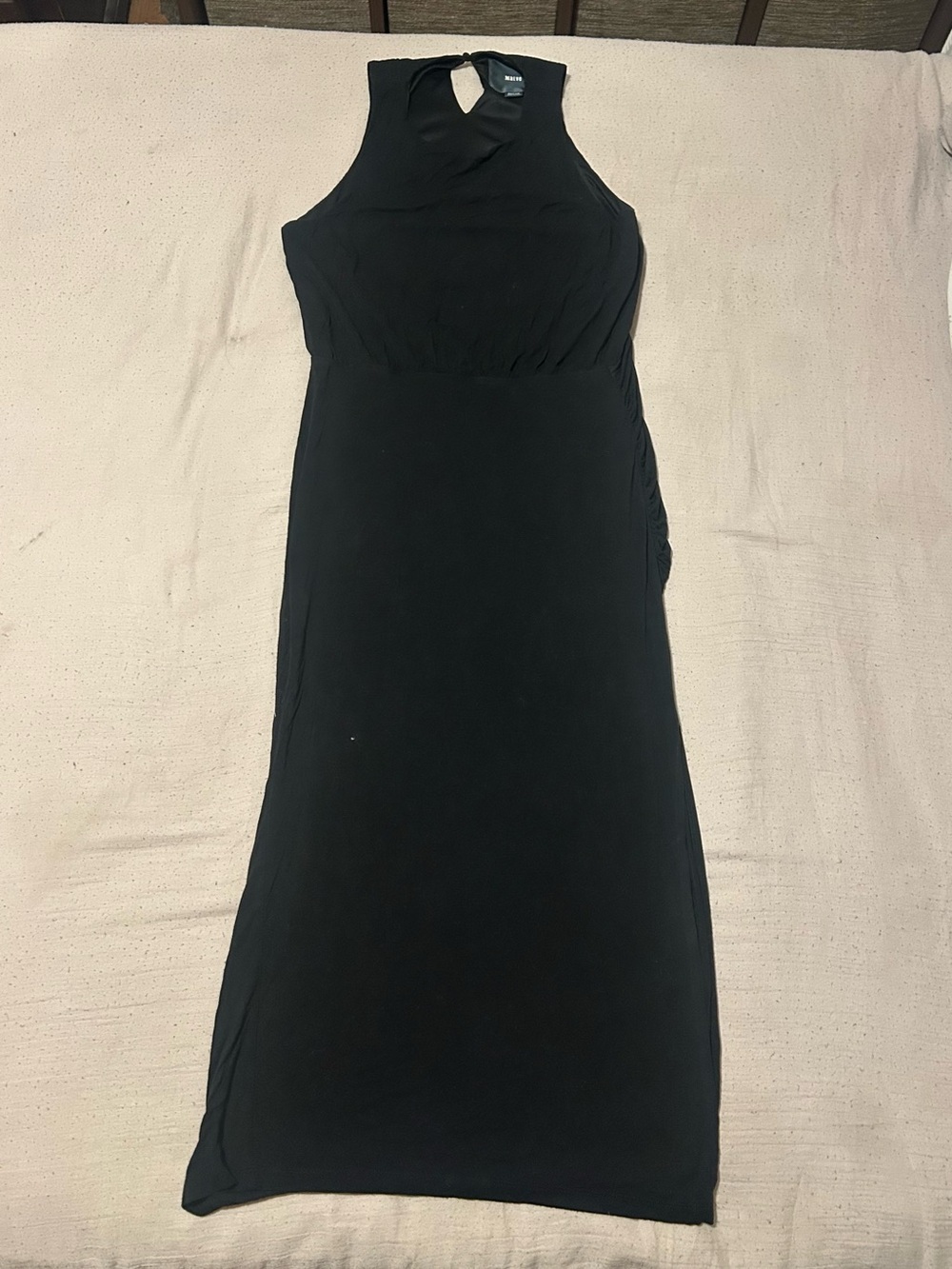 Maeve Black Sleeveless Maxi Dress with Keyhole Neck